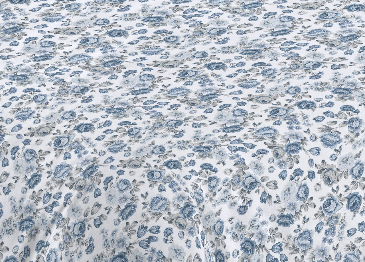 Completo Lenzuola Letto Camera In 100% Cotone Made Italy Vari Disegni RP - Piazza 1-2 - Susan Azzurro