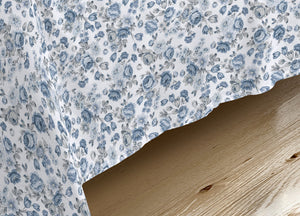 Completo Lenzuola Letto Camera In 100% Cotone Made Italy Vari Disegni RP - Piazza 1-2 - Susan Azzurro