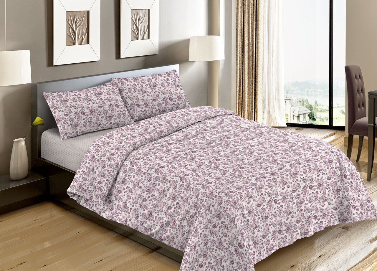 Completo Lenzuola Letto Camera In 100% Cotone Made Italy Vari Disegni RP - 1 Piazza - Susan Rosa