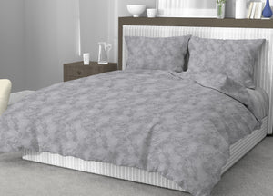 Sacco Copripiumino In 100% Cotone Made Italy Disegno Moderno Lily - Singolo - Grigio