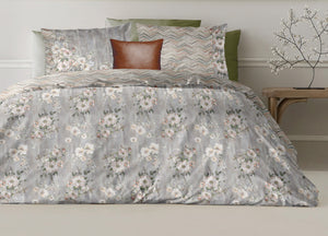 Copripiumino Double Face Matrimoniale Digitale Cotone Percalle Loft Natural