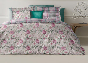 Copripiumino Double Face Matrimoniale Digitale Cotone Percalle Pink Linea Loft