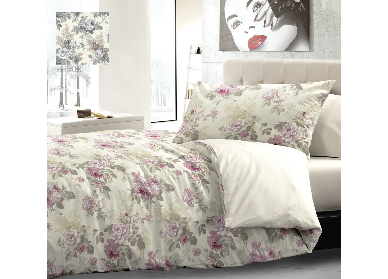 Completo Lenzuola In 100% Cotone Disegno Marta Colore Rosa Modello OB - Singolo - Rosa