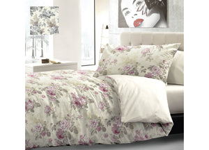 Completo Lenzuola In 100% Cotone Disegno Marta Colore Rosa Modello OB - Singolo - Rosa