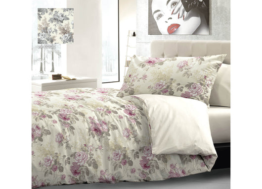 Completo Lenzuola In 100% Cotone Disegno Marta Colore Rosa Modello OB - Singolo - Rosa