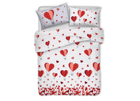 Copripiumino Sacco Piumone Pensieri Delicati Cotone Disegno Mongolfiera - Singolo - Rosso