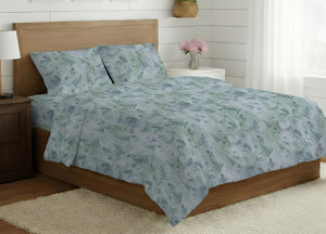 Sacco Copripiumino In 100% Cotone Made Italy Disegno Soffione - Singolo - Verde