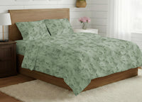 Sacco Copripiumino In 100% Cotone Made Italy Disegno Soffione - Singolo - Verde