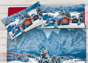 Parure Copripiumino Sacco Piumino Letto 100% Cotone Sogni D'oro Disegno Baita Dis. 70 - Piazza E Mezza - Baita