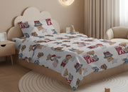 Sacco Copripiumino In 100% Cotone Made Italy Disegno Teddy - Matrimoniale - Beige