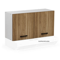 Pensile per cucina componibile da 90 cm con due ante, realizzata in legno 100% MADE IN ITALY colore Noce