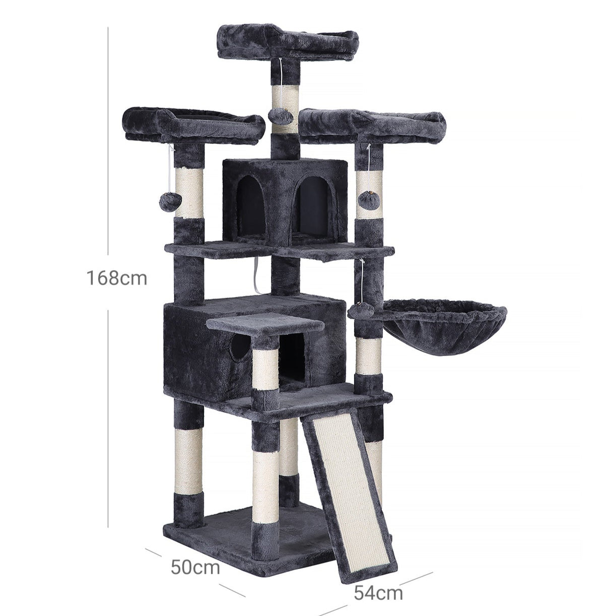 Torre gioco per gatti XXL 168 cm grigio antracite 12_0003919