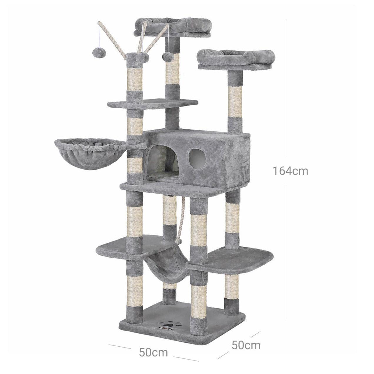 Torre gioco per gatti XXL 164 cm grigio chiaro 12_0001151