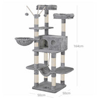 Torre gioco per gatti XXL 164 cm grigio chiaro 12_0001151