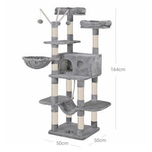 Torre gioco per gatti XXL 164 cm grigio chiaro 12_0001151