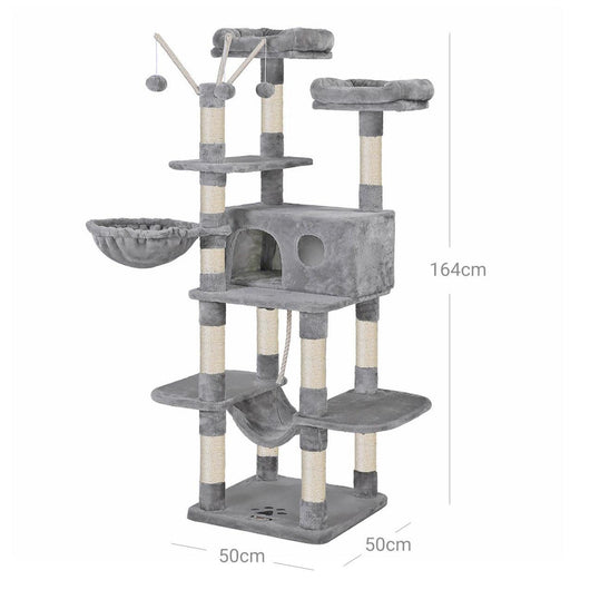 Torre gioco per gatti XXL 164 cm grigio chiaro 12_0001151