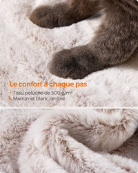 Torre per gatti 49 x 49 x 135 cm grande marrone chiaro morbido 12_0003901