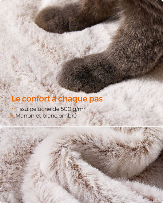 Torre per gatti 49 x 49 x 135 cm grande marrone chiaro morbido 12_0003901