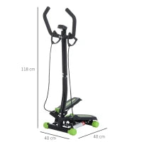 Stepper Professionale con Manubrio e Corde in Acciaio per Allenamento a Casa, 40 x 40 x 118cm, Nero