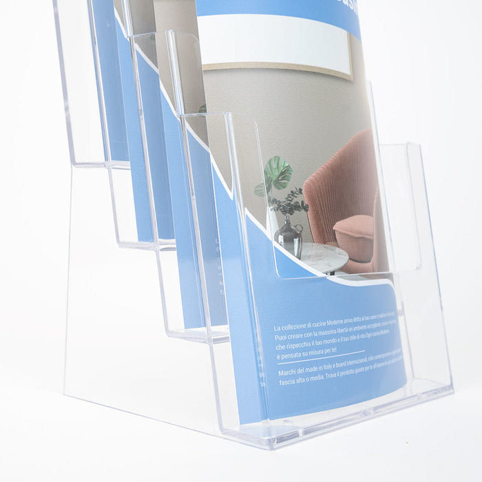 Porta depliant da banco 4 tasche A4