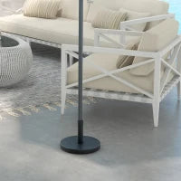 Base per Ombrellone da 15kg Rotonda per Pali da Ø24-38mm, Plastica e Cemento, Ø46.5 cm, Nero