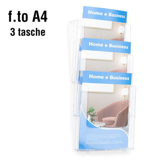 Portadepliant a parete 3 tasche A4