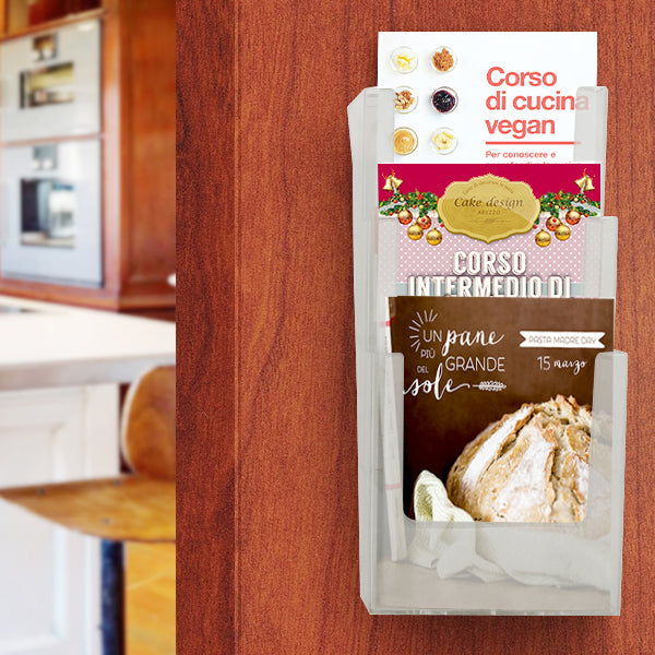 Portadepliant a parete 3 tasche A4