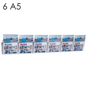 Portadepliant in plexi con barra 6 vaschette A5