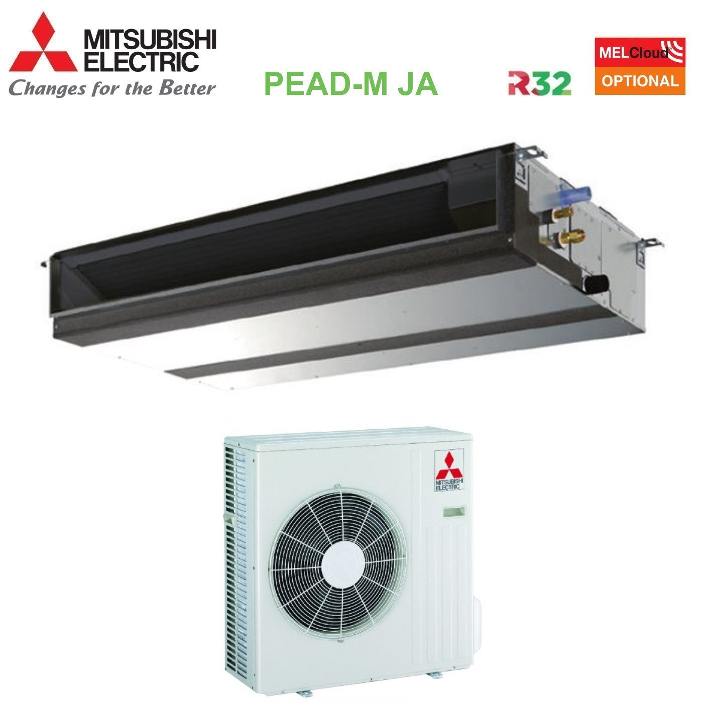 Climatizzatore Condizionatore Mitsubishi Electric Canalizzato Canalizzabile Power Inverter Media Prevalenza 21000 Btu PEAD-M60JA + PUZ-ZM60VHA R-32 Wi-Fi Optional