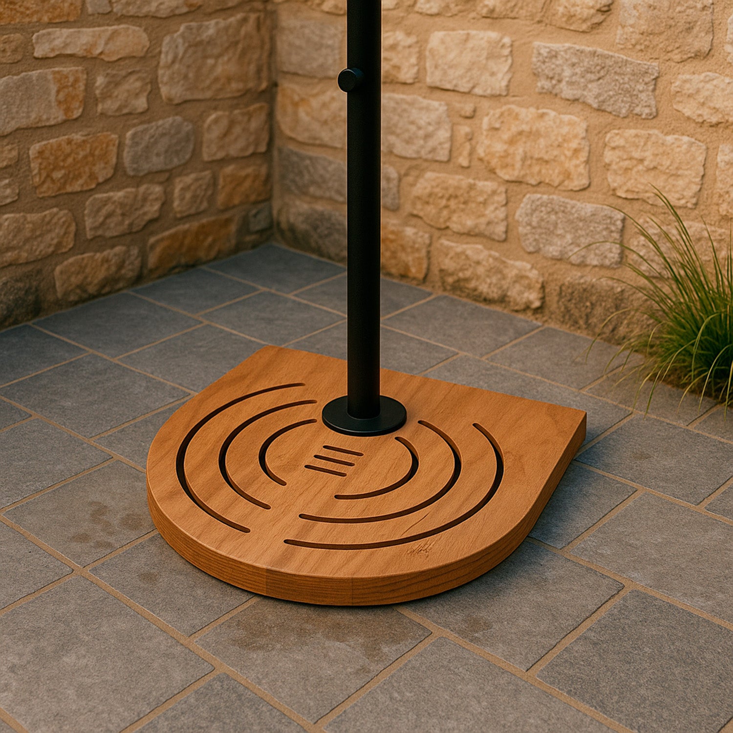 Sined Pedana c Box Singola Pedana Legno Okume Marino Per Una Doccia Inox Con Cbox Marrone