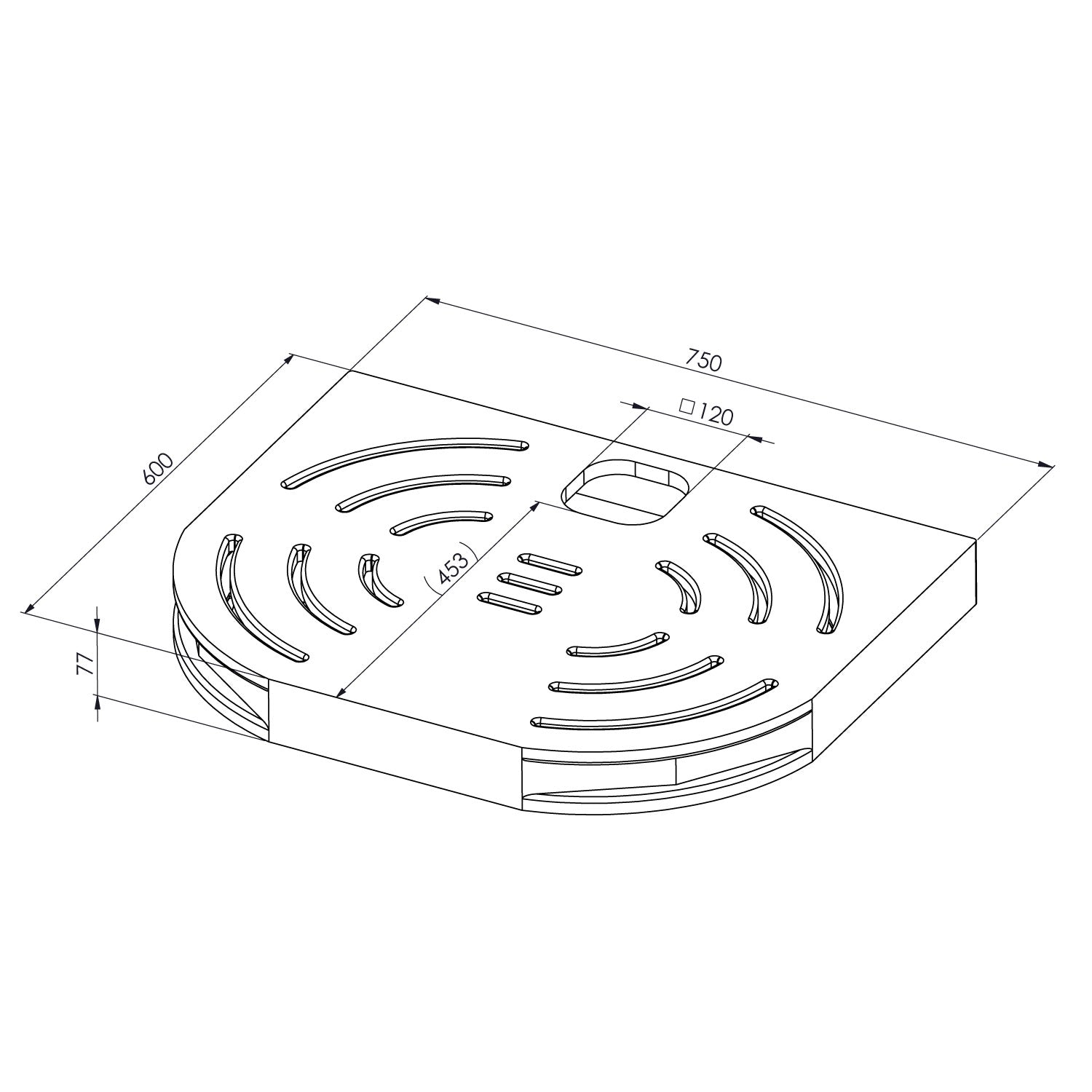Sined Pedana c Box Singola Pedana Legno Okume Marino Per Una Doccia Inox Con Cbox Marrone