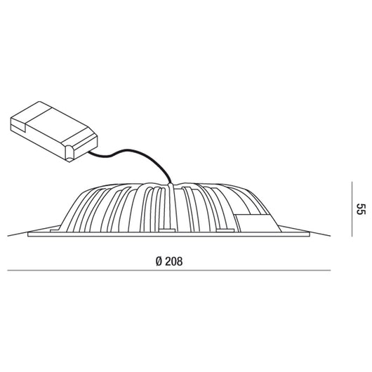PEGGY FARETTO DA INCASSO 20W 4000K 2780LM  BIANCA IP44 D.20,8CM DIMMERABILE DALI