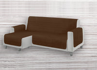 Copridivano Trapuntato Per Divani Con Penisola Destra/Sinistra In Tinta Unita O.B. - Penisola 240 - Marrone