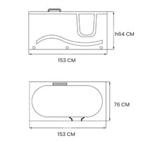 Vasca idromassaggio con Sportello a Destra 153 x 76 cm – Penny