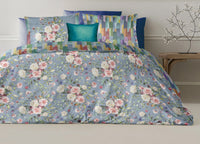 Copripiumino Double Face Matrimoniale Digitale Cotone Percalle Dis.Flower