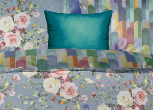 Copripiumino Double Face Matrimoniale Digitale Cotone Percalle Dis.Flower