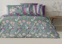 Copripiumino Double Face Matrimoniale Digitale Cotone Percalle Dis.Anemoni