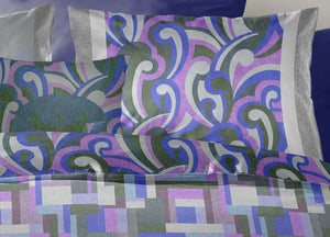 Copripiumino Double Face Matrimoniale Digitale Cotone Percalle Dis.Modern Geo Pucci