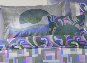 Copripiumino Double Face Matrimoniale Digitale Cotone Percalle Dis.Modern Geo Pucci