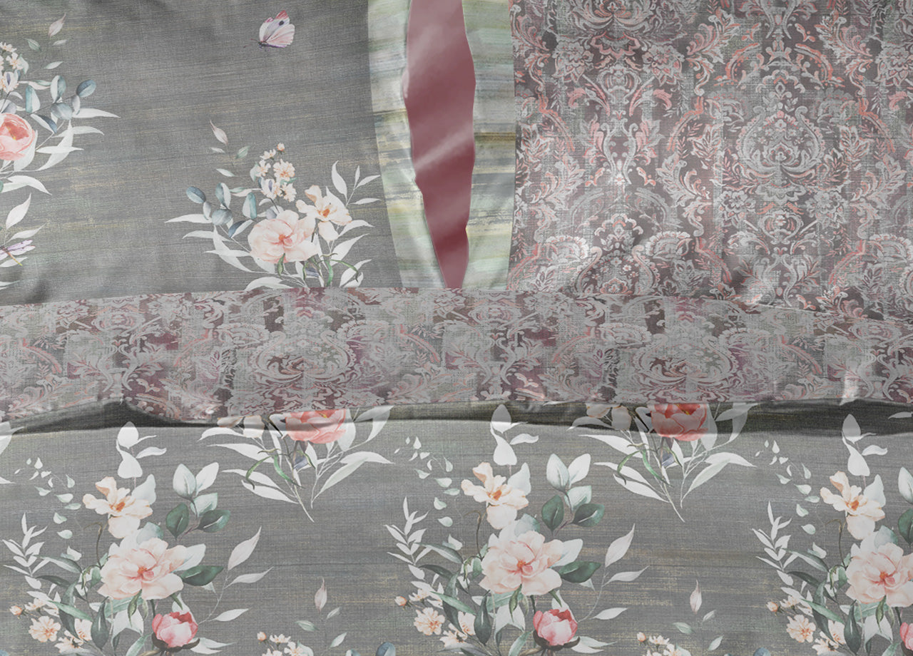 Copripiumino Double Face Matrimoniale Digitale Cotone Percalle Dis.Polvere