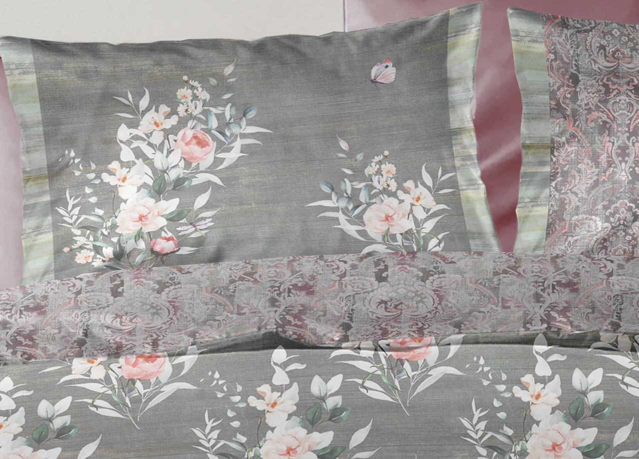 Copripiumino Double Face Matrimoniale Digitale Cotone Percalle Dis.Polvere