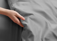 Completo Lenzuola In 100% Cotone Percalle Made In Italy Tinta Unita - Singolo - Grigio