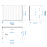 SINED Pergola Motorizzata Autoportante 3x4 in Alluminio Nero e Bianco con Lamelle Regolabili da 0 a 100gradi Sensori Solari Integrati - Modello PERGOLA-DORA-3x4