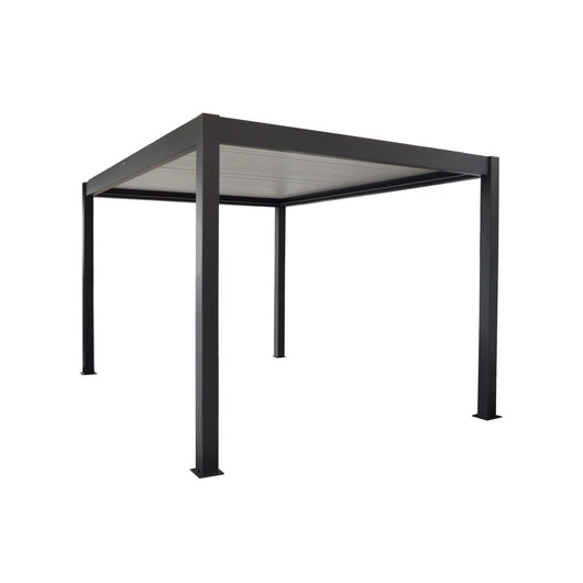 SINED Pergola Motorizzata Autoportante 3x4 in Alluminio Nero e Bianco con Lamelle Regolabili da 0 a 100gradi Sensori Solari Integrati - Modello PERGOLA-DORA-3x4