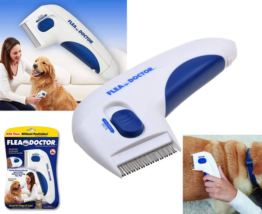 PETTINE SPAZZOLA ELETTRICA PER PELO GATTO CANE ANTIPULCI BATTERIE