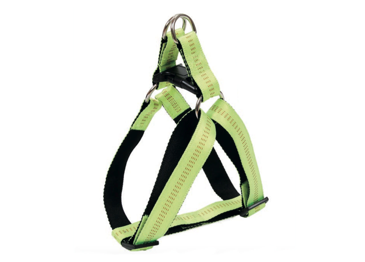 Pettorina Per Cani Regolabile E Resistente Modello Color Doggy - L - Verde Fluo