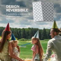 Tappeto per Esterno Pieghevole e Reversibile con Borsa di Trasporto, 182x274 cm Grigio Chiaro