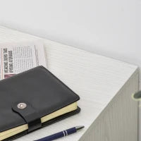 Schedario da Ufficio Cassettiera Per Scrivania in Legno, 2 Cassetti, Serratura con 2 Chiavi, Bianco, 40x45x55.6cm