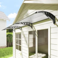 Tettoia per Esterni Curva con Viti e Bulloni Inclusi, in Policarbonato, PP e Alluminio, 122x89x24 cm