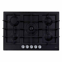 Piani cottura da incasso elleci Plano Plus 75 5 fuochi Granitek 40 Nero PGPP75140CS